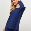 Women Trvl Drss Tops And Blouses | Travel Jersey Top Blue