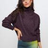 Women Samsoe Samsoe Sweaters And Cardigans | Nola, Alpaca Mix Melange Jumper Dark Purple