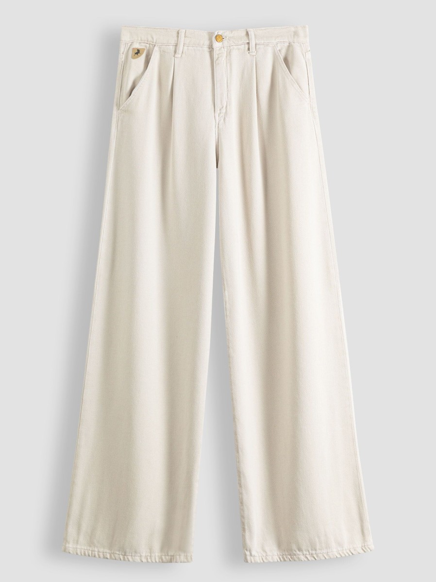 Women Lois Pants And Jumpsuits | Skater, Lyocell Wide Leg Trousers Ecru