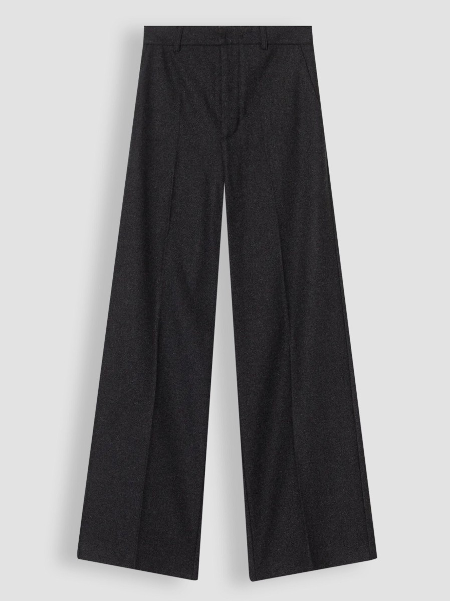 Women Graumann Pants And Jumpsuits | Selma, Wool Mix Trousers Anthracite