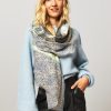 Women Summum Scarves | Cotton Scarf With Pattern Light Green