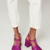 Women Chie Mihara Sandals | Genial, Patent Leather Sandals Purple