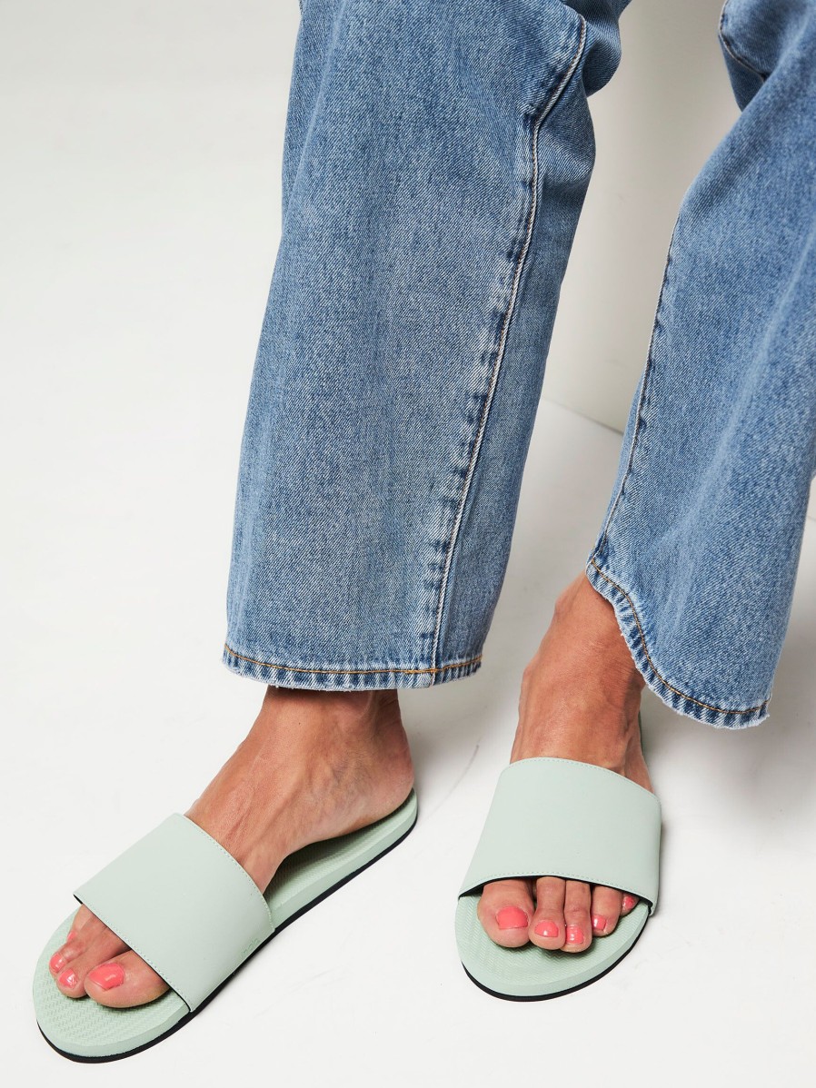 Women Indosole Flip Flops | Recycled Rubber Flip Flops Mint Green