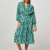 Women Baum und Pferdgarten Dresses And Tunics | Abilene, Organic Cotton Maxi Dress With Print Green