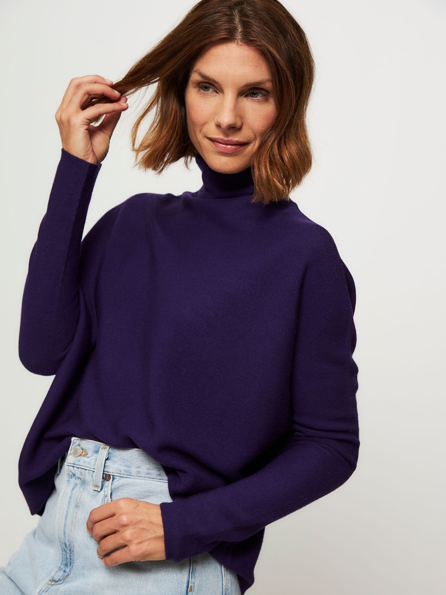 Women Drykorn Sweaters And Cardigans | Liora, Wool Turtleneck Purple