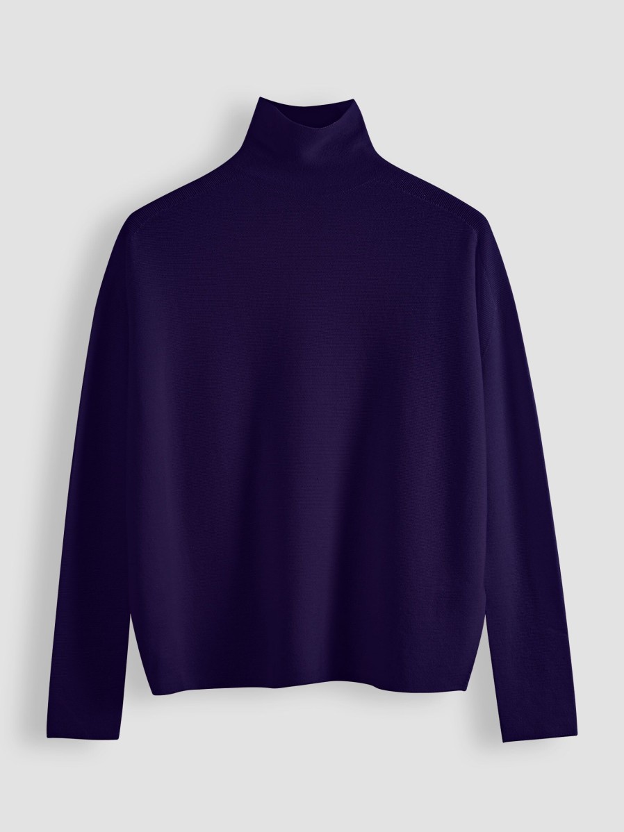 Women Drykorn Sweaters And Cardigans | Liora, Wool Turtleneck Purple