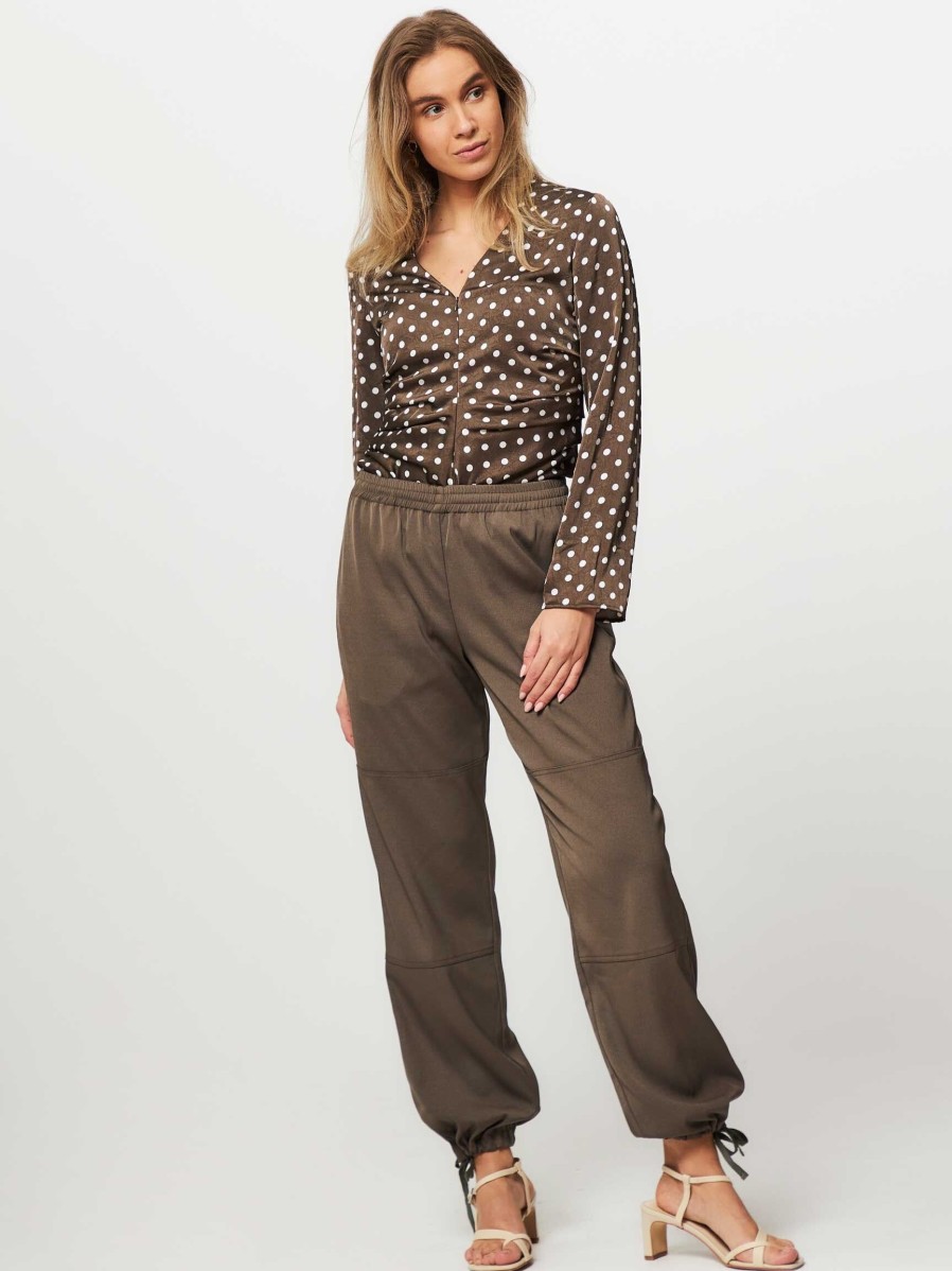 Women Samsoe Samsoe Tops And Blouses | Ivanka, Woven Top With Print Brown