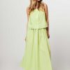 Women Frnch Skirts | Kristina, Cotton A-Line Skirt Lime Green