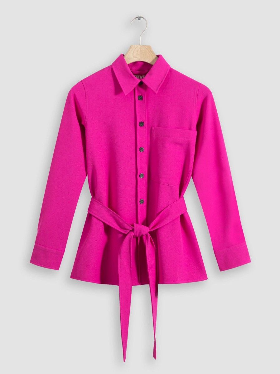 Women Trvl Drss Blazers And Jackets | River, Viscose Mix Overshirt Bright Pink