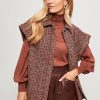 Women Ruby Tuesday Blazers And Jackets | Chama, Viscose Mix Tweed Gilet With Lurex Stone Red