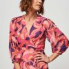 Women Freebird Dresses And Tunics | Belia, Woven Wrap Over Dress With Print Pink