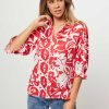 Women Studio Anneloes Tops And Blouses | Fawn Flora, Viscose Blouse With Print Red