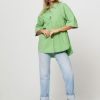 Women Zenggi Tops And Blouses | Organic Cotton Poplin Blouse Green