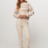 Women Yaya Sweaters And Cardigans | Wool Mix Jumper With Pattern Beige