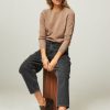 Women Colorful Standard Sweaters And Cardigans | Organic Merino Wool Melange Jumper Taupe