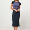 Women Samsoe Samsoe Skirts | Mannah, Woven Skirt With Pattern Dark Blue