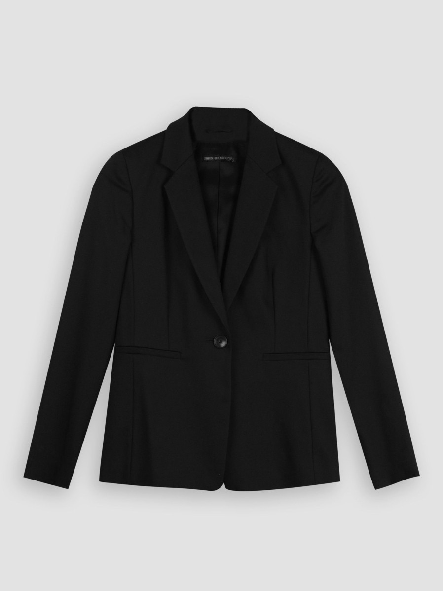 Women Drykorn Blazers And Jackets | Golders, Cotton Stretch Blazer Black