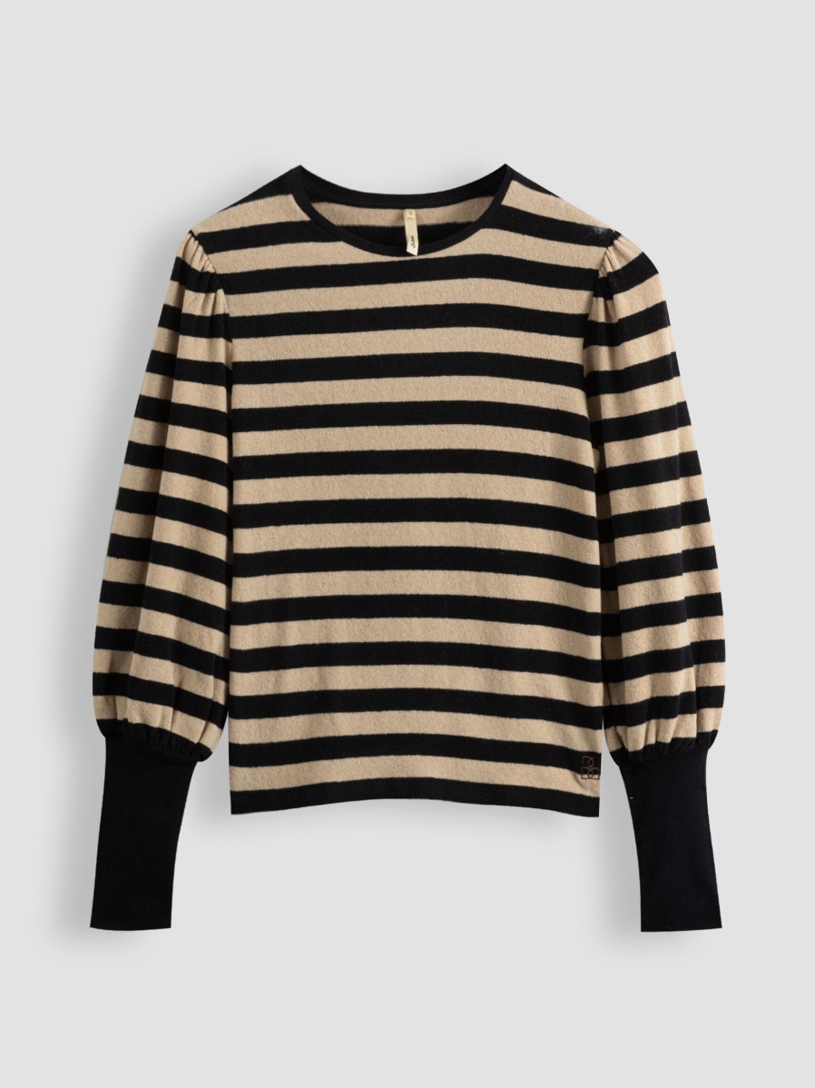 Women Bellerose Sweaters And Cardigans | Vidoum, Cotton Mix Jumper With Striped Pattern Sand