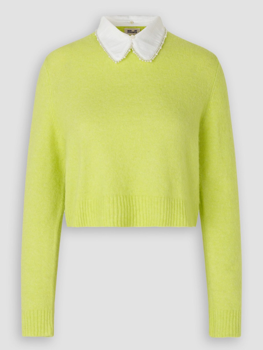 Women Baum und Pferdgarten Sweaters And Cardigans | Cabreena, Alpaca Mix Cropped Jumper Lime Green