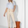 Women Second Female Pants And Jumpsuits | Selene, Linen/Cotton Mix Trousers Cream