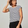 Women Mads Norgaard Tops And Blouses | Teasy, Organic Cotton T-Shirt With Pattern Black