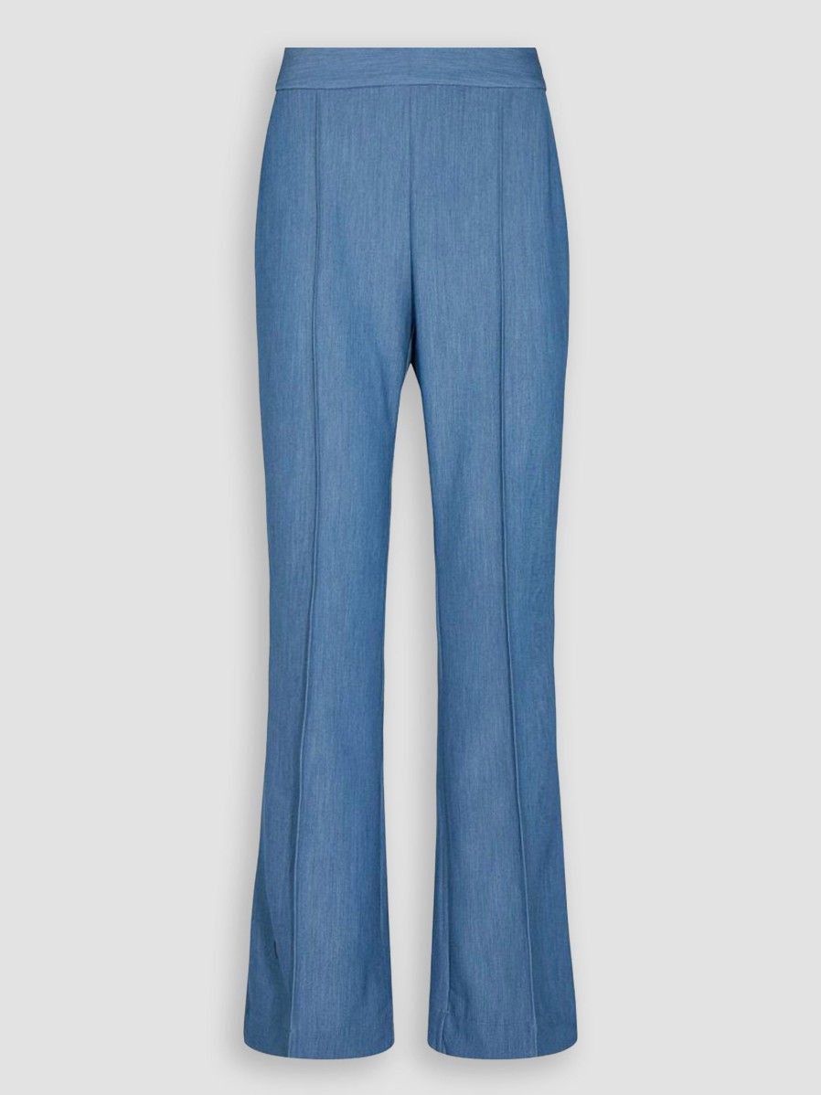 Women Co'Couture Pants And Jumpsuits | Sikka, Woven Denim Look Trousers Blue