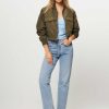 Women Co'Couture Outerwear | Trice, Woven Cropped Bomber Jacket Army