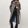 Women Drykorn Outerwear | Leicester, Wool Mix Melange Coat Grey