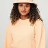 Women Lune Active Hats And Beanies | Moon, Cotton Mix Bucket Hat With Structure Peach