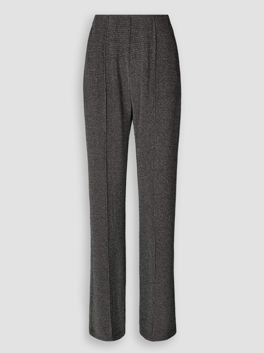 Women Lollys Laundry Pants And Jumpsuits | Chile, Jersey Trousers With Lurex Silver Colour