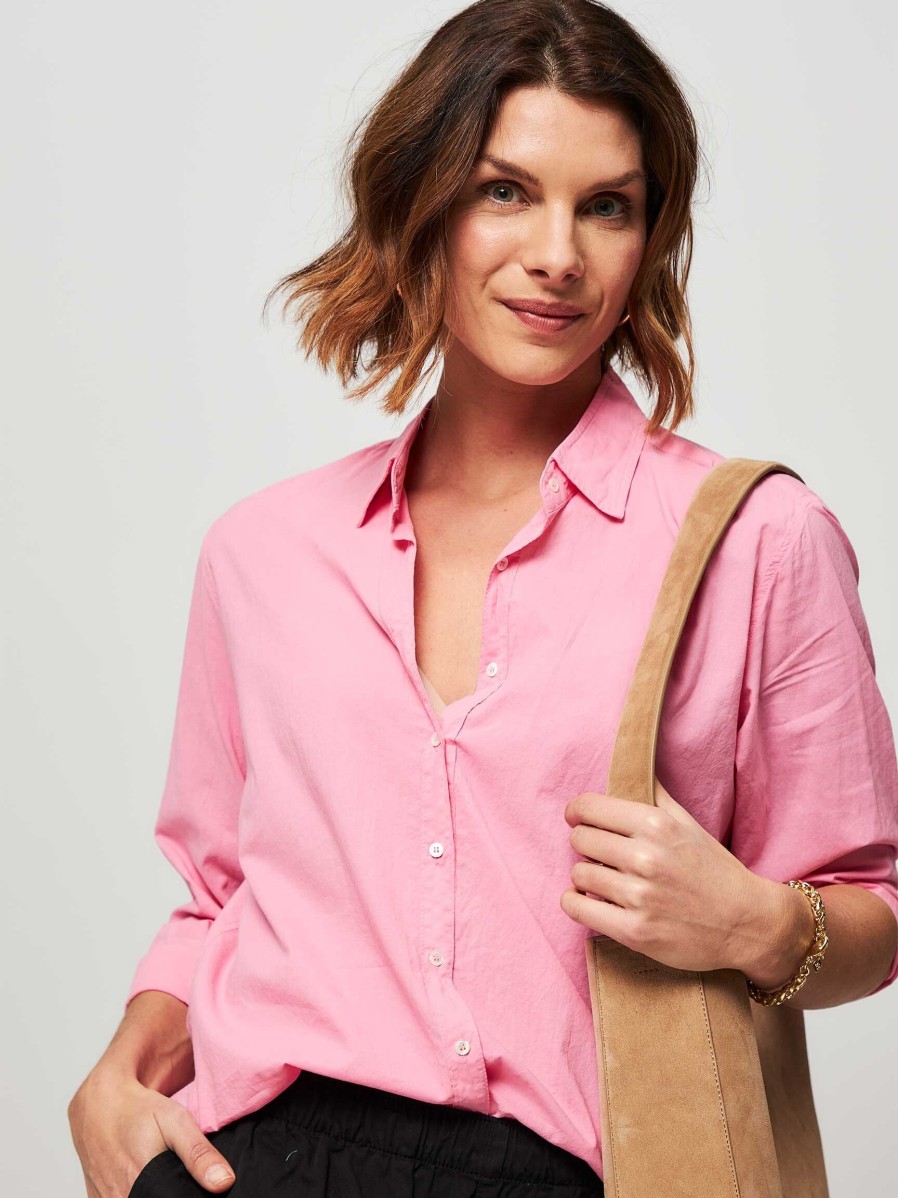 Women Xirena Tops And Blouses | Beau, Cotton Blouse Pink