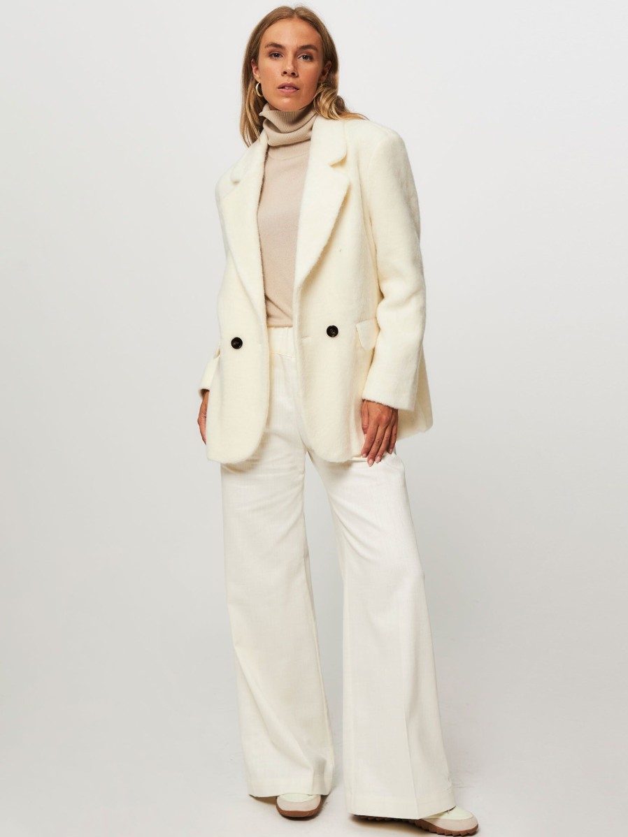 Women Alter Ego Blazers And Jackets | Kae, Wool Mix Blazer Ecru