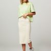 Women Graumann Skirts | Paloma, Cotton Mix Jersey Pencil Skirt Ecru