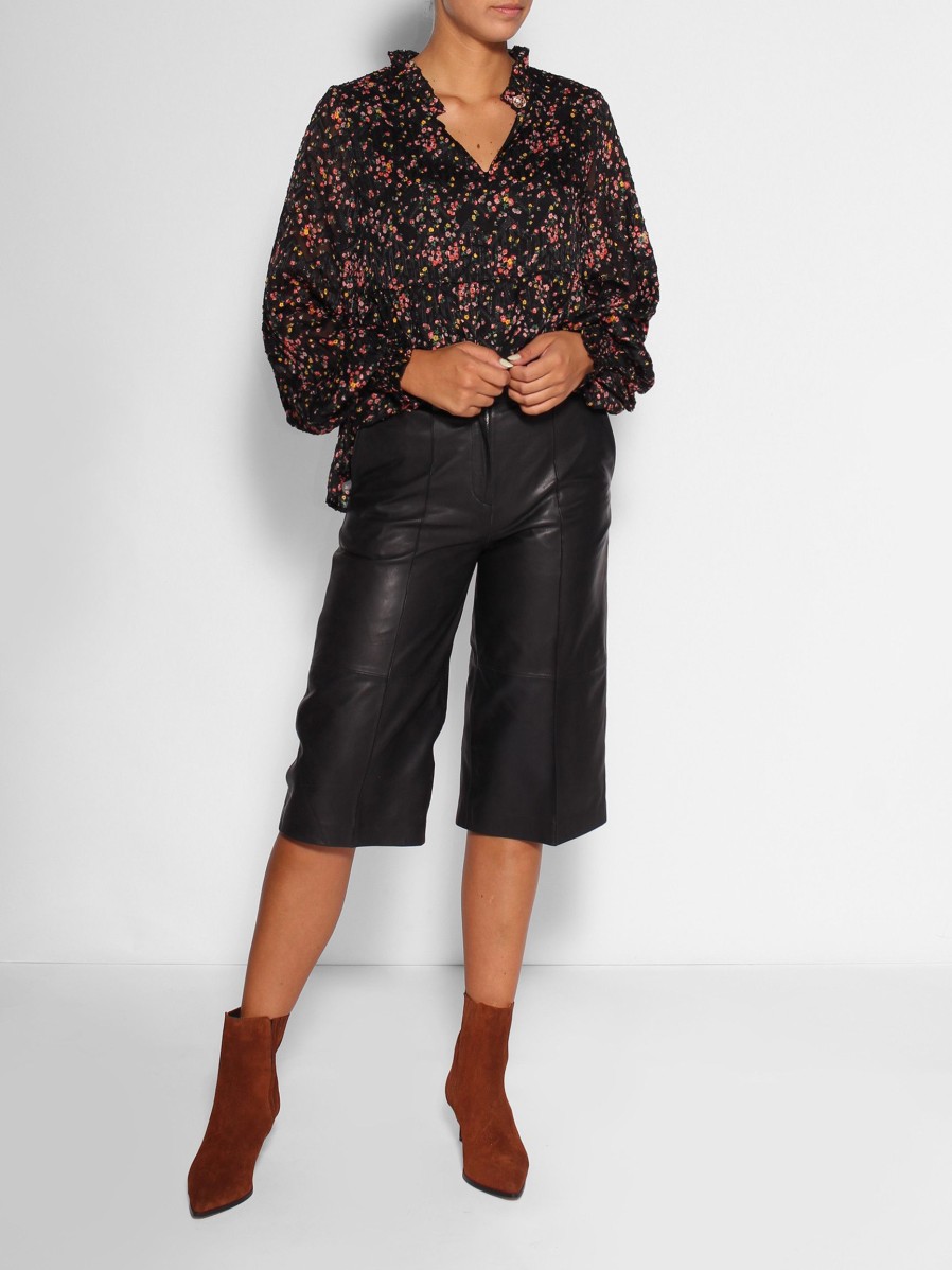 Women Lollys Laundry Tops And Blouses | Maya, Woven Top With Print Black