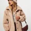 Women Alter Ego Outerwear | Jessy, Wool Mix Reversible Teddy Jacket Ecru