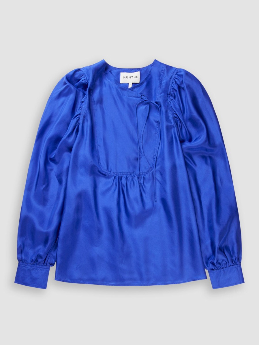 Women Munthe Tops And Blouses | Drive, Silk Top Cobalt