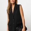 Women Freebird Blazers And Jackets | Gloriana, Woven Gilet Black