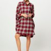 Women Bellerose Dresses And Tunics | Gladys, Cotton Button Down Dress Red