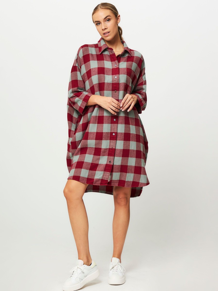 Women Bellerose Dresses And Tunics | Gladys, Cotton Button Down Dress Red