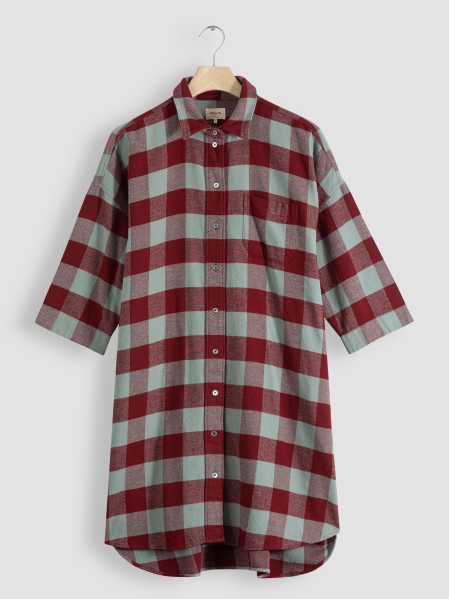 Women Bellerose Dresses And Tunics | Gladys, Cotton Button Down Dress Red