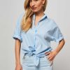 Women Alchemist Tops And Blouses | Ninthe, Organic Cotton Blouse Light Blue