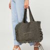 Women Ganni Bags | Organic Cotton Crochet Shopper Black