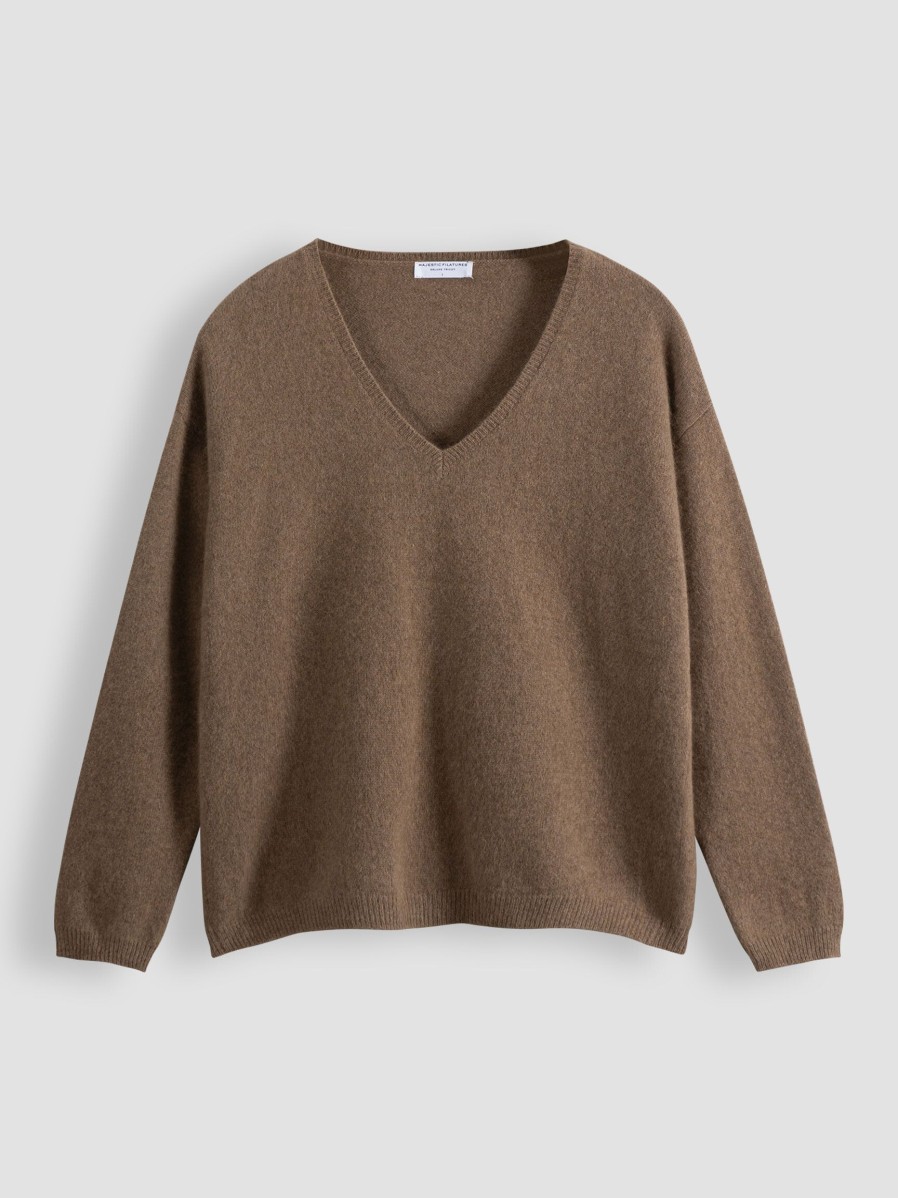 Women Majestic Filatures Sweaters And Cardigans | Wool Mix Jumper Brown