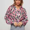 Women POM Amsterdam Tops And Blouses | Violet, Viscose Blouse With Print Pink