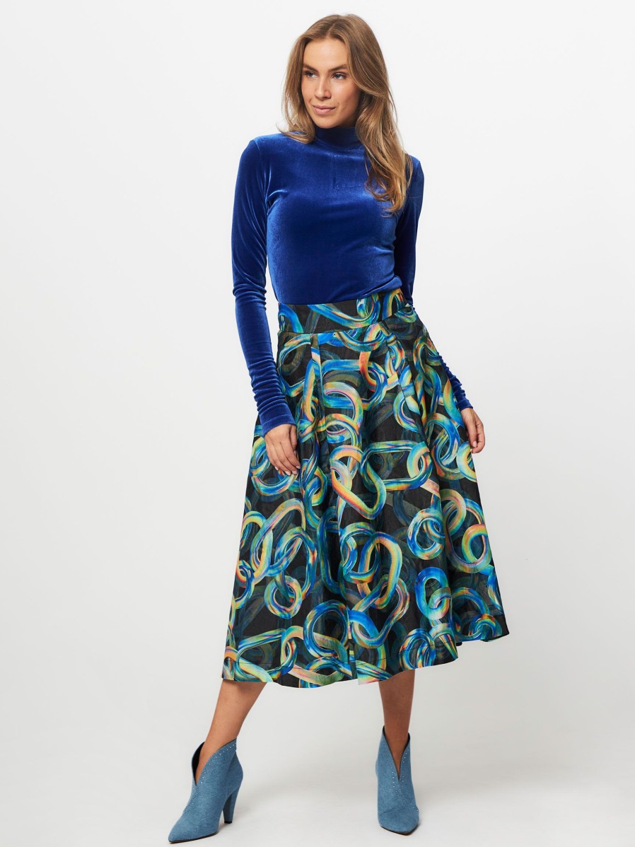 Women Essentiel Antwerp Skirts | Esanta, Woven A-Line Skirt With Print Green