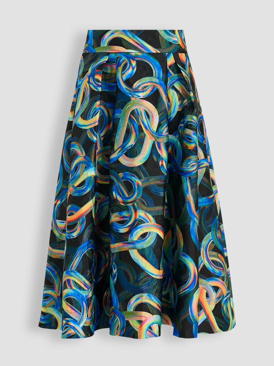 Women Essentiel Antwerp Skirts | Esanta, Woven A-Line Skirt With Print Green