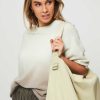 Women Samsoe Samsoe Bags | Lara, Cotton Mix Shopper Light Green