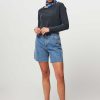 Women American Vintage Tops And Blouses | Sonoma, Cotton Slub Longsleeve Dark Blue