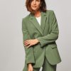 Women Modstrom Blazers And Jackets | Gale, Rayon Mix Long Fit Blazer Dark Green