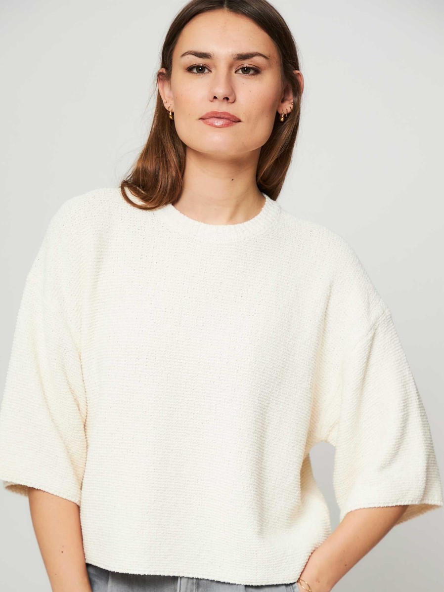 Women Drykorn Sweaters And Cardigans | Nilay, Cotton Mix Jumper Off White